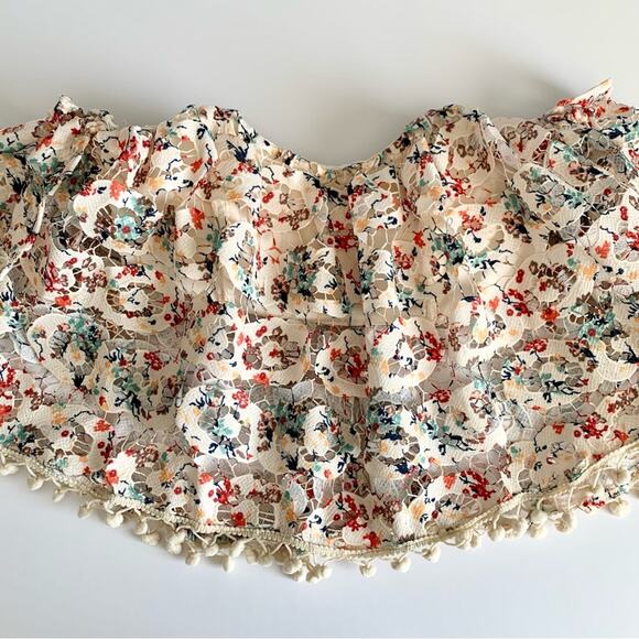 Tularosa Revolve Amelia Rainbow Lace Off The Shoulder Boho Crochet Crop Top XS - Picture 4 of 14